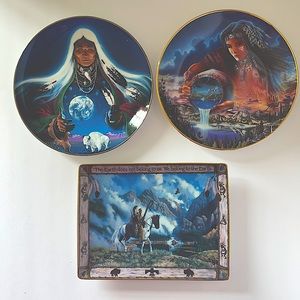 3 Native American plates from the Franklin Mint